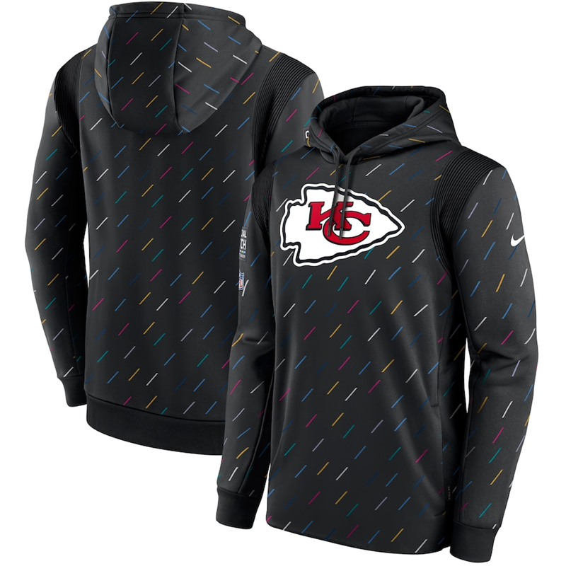 Men's Kansas City Chiefs 2021 Charcoal Crucial Catch Therma Pullover Hoodie
